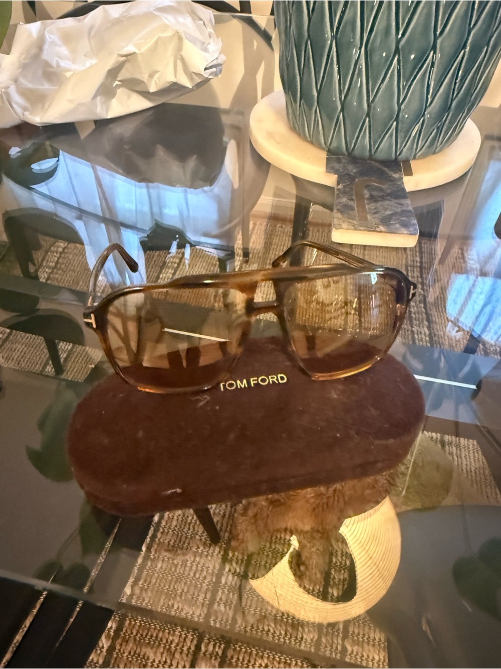 Tom Ford Tortoise Aviator Sunglasses (Unisex)